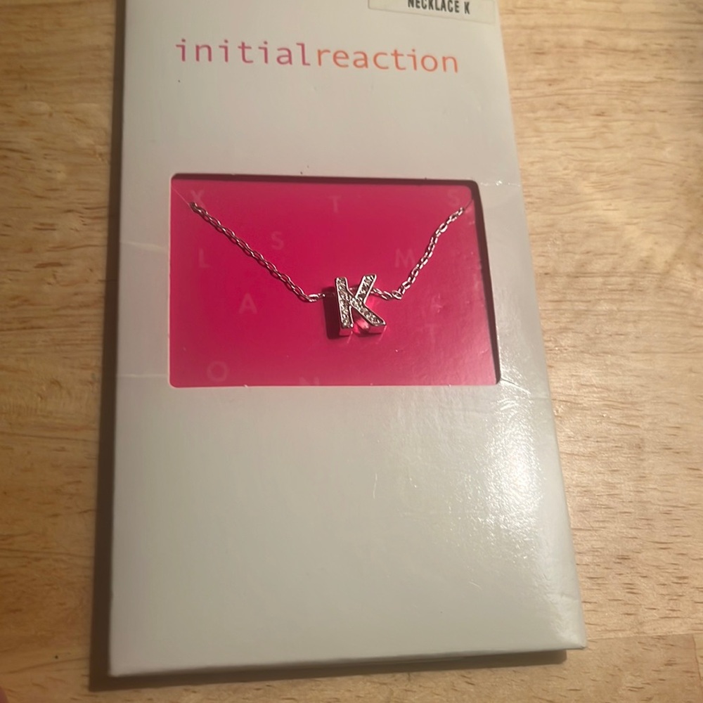 Initial Reaction letter K personalized necklace
